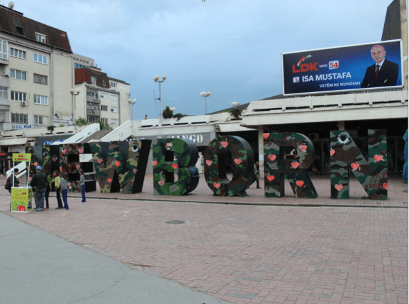The bold blocks representing the amazing children of Pristina. The "Newborn". 